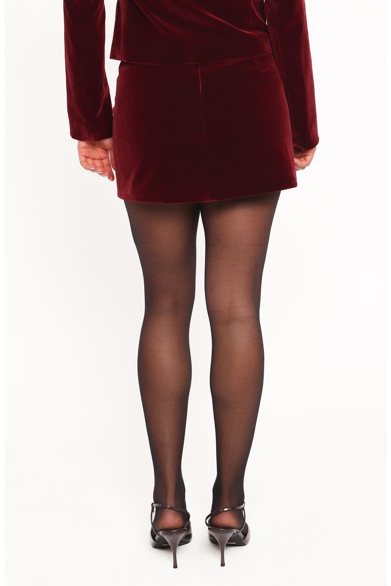 Lainey Velvet Miniskirt, Alternate, color, BURGUNDY