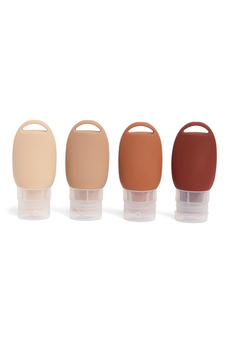4-Pack Silicone Travel Bottles, Main, color, NEUTRAL