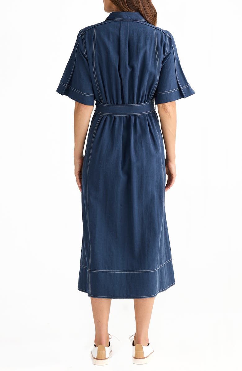 Brave+True Leo Maxi Shirtdress, Alternate, color, Navy