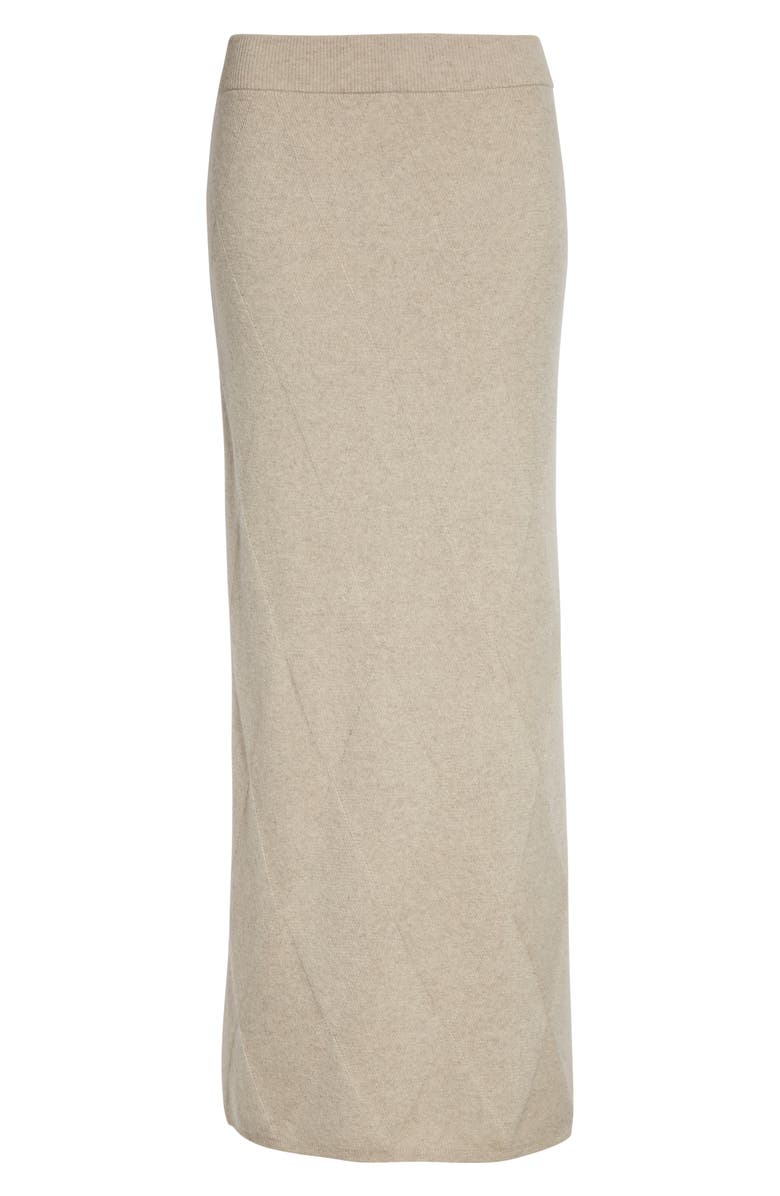 Max Mara Diamond Stitch Cashmere Midi Sweater Skirt, Alternate, color, Beige