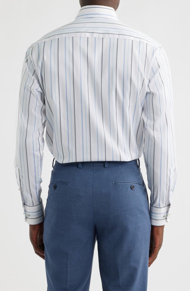 1863 by Eterna Modern Fit Stripe Non-Iron Cotton Twill Dress Shirt, Alternate, color, Blue