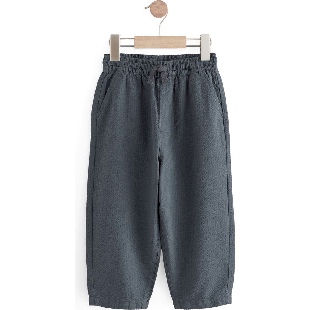 Next Kids' Cotton Seersucker Pants In Grey
