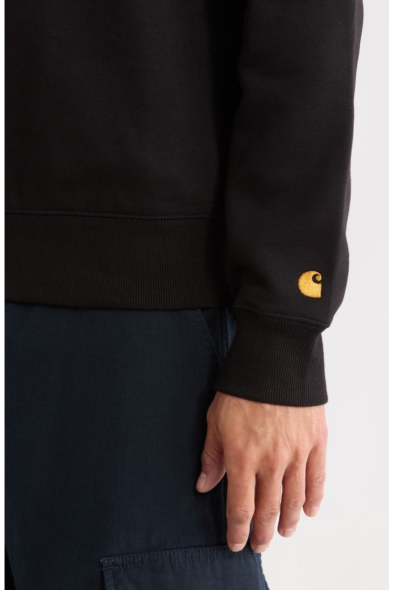 Chase Crewneck Sweatshirt, Alternate, color, BLACK / GOLD