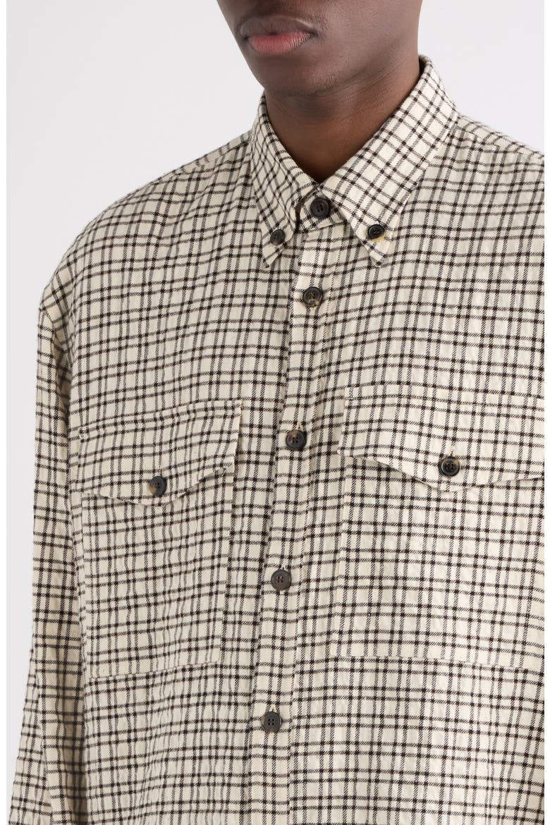 Cromo Check Button-Down Shirt, Alternate, color, ECRU
