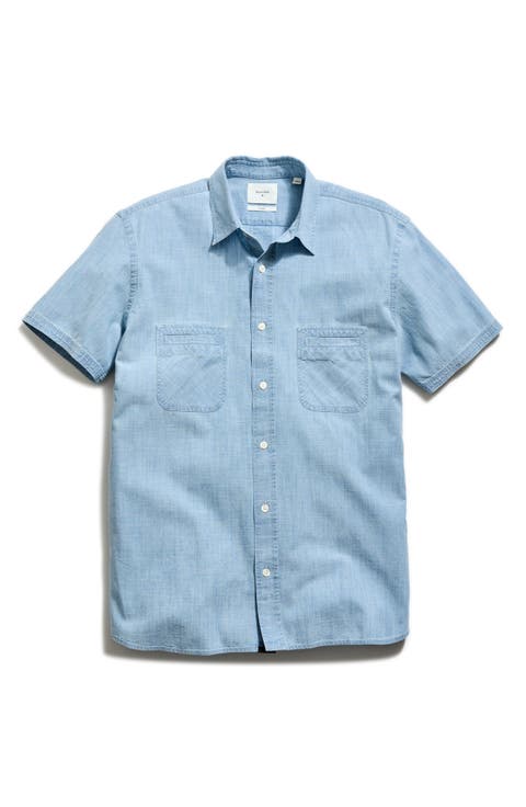 Donelson Short Sleeve Organic Cotton Chambray Sport Shirt