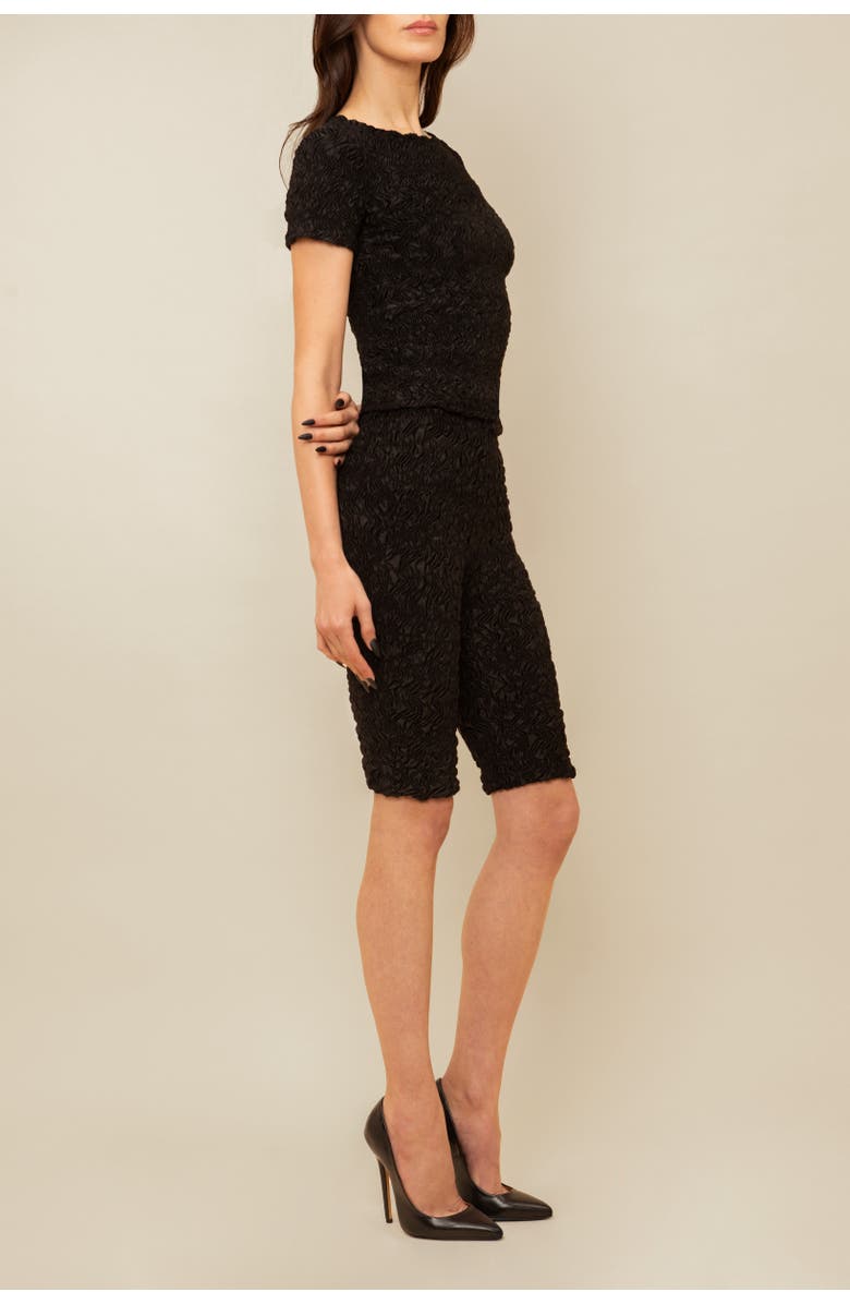 Contessa Mills Blair Cozy Elevated Fitted Long Shorts, Alternate, color, Black