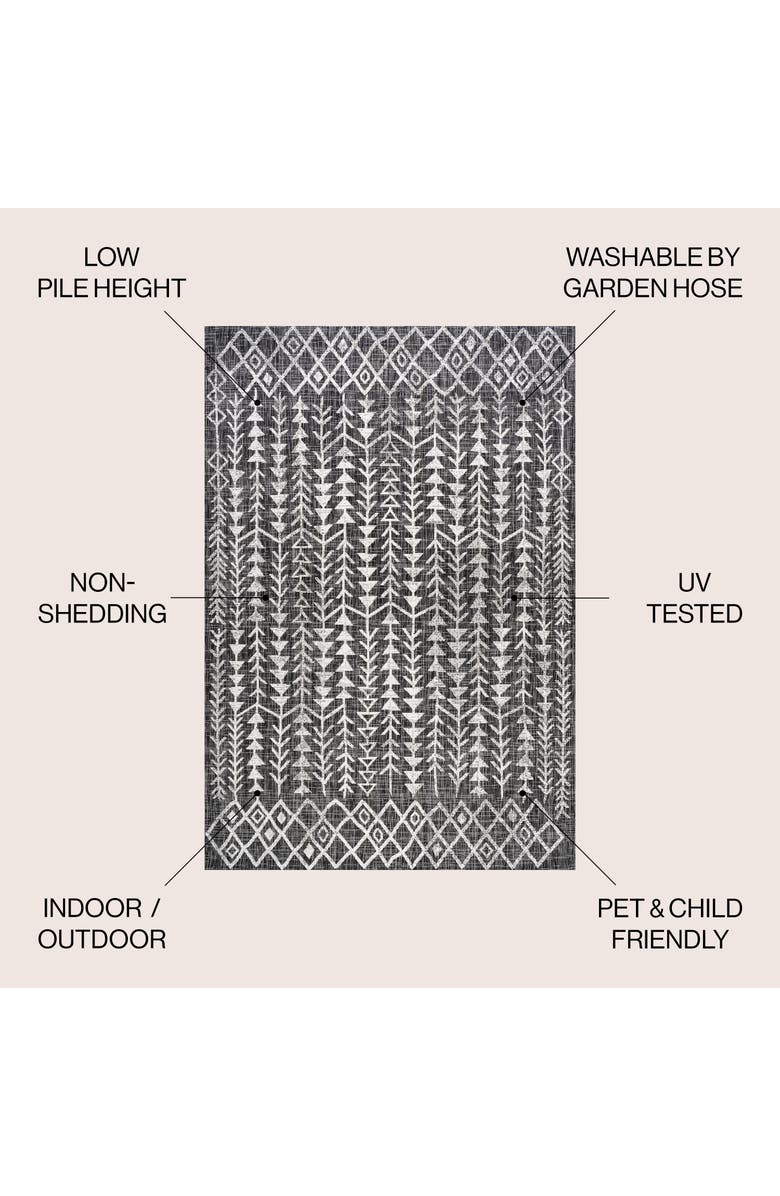 JONATHAN Y Tokay Bohemian Geometric Indoor/Outdoor Area Rug, Alternate, color, Black/Ivory