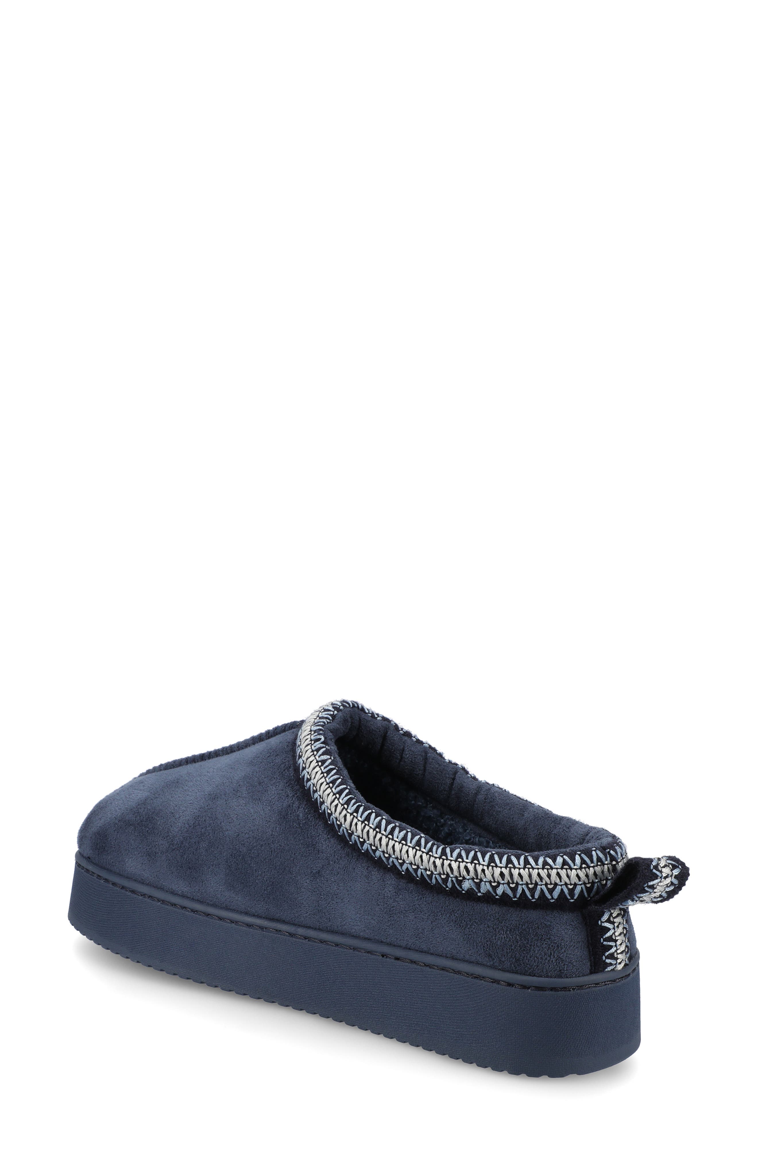 Journee Collection Connway Faux Shearling Lined Slipper, Alternate, color, Navy