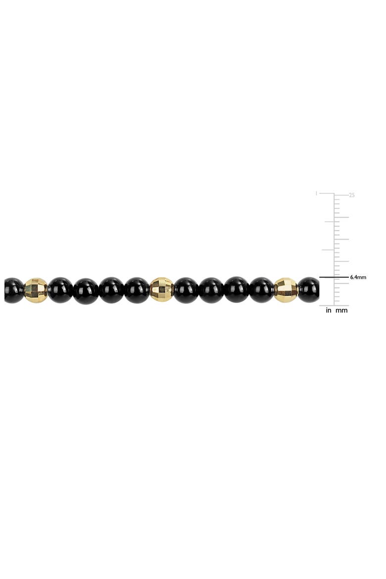 Black Agate Beaded Bracelet, Alternate, color, BLACK