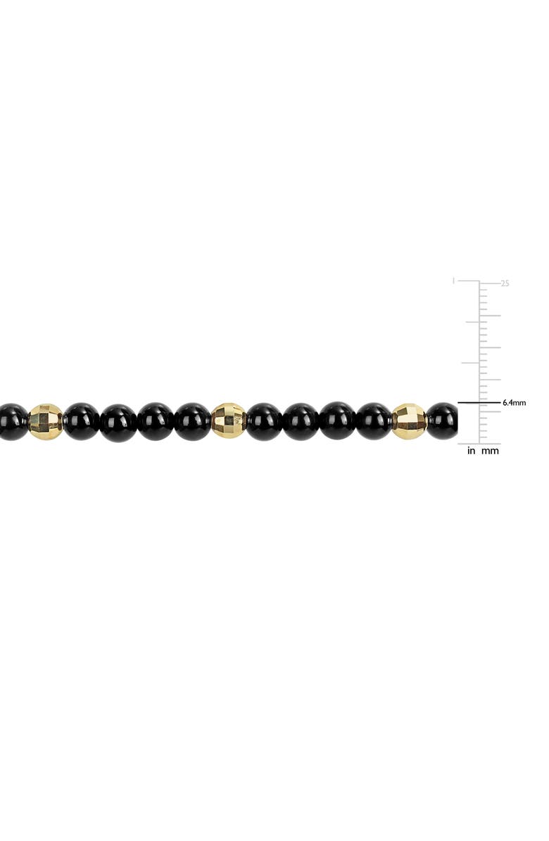 DELMAR Black Agate Beaded Bracelet, Alternate, color, Black