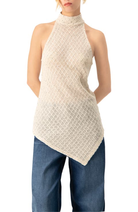 Knit Halter Neck Sleeveless Top