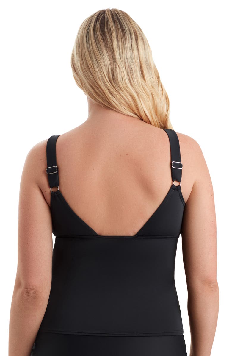 ShapeSolver Sport Scoopneck Chlorine Resistant Tankini Swimsuit Top, Alternate, color, Herringbone Shift