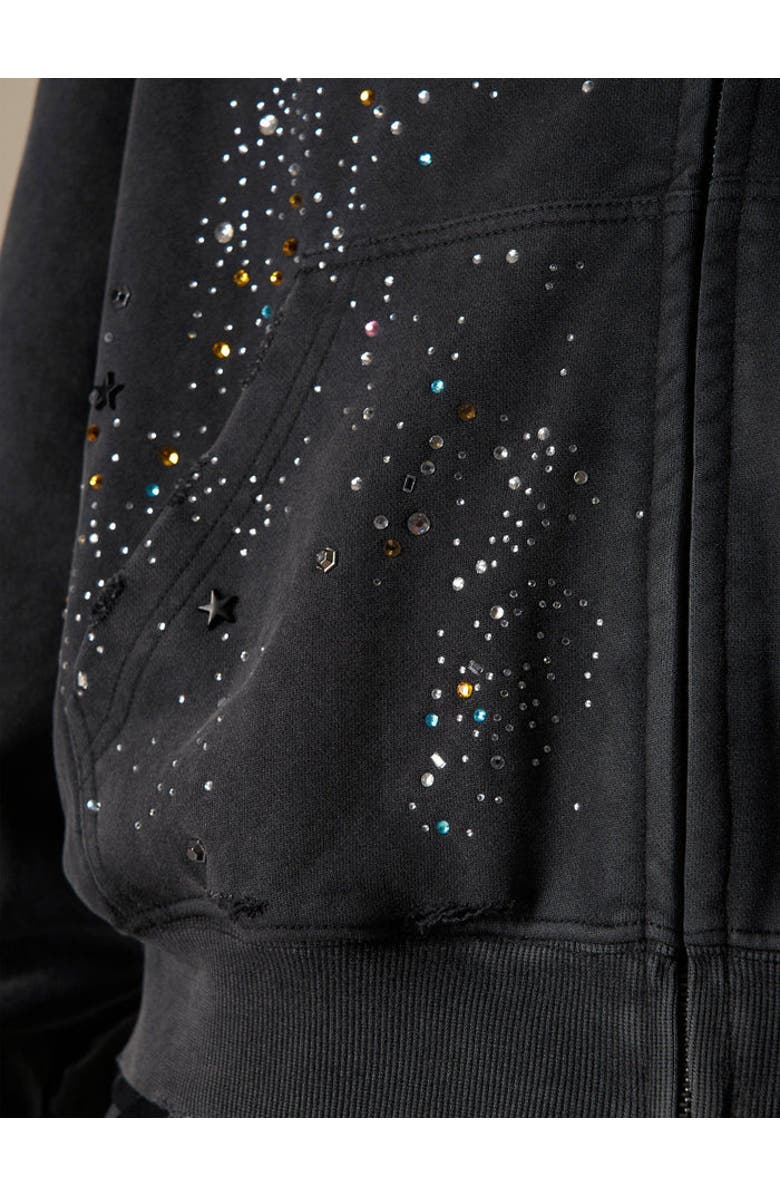 AELFRIC EDEN Rhinestone Zip Up V302 Hoodie, Alternate, color,