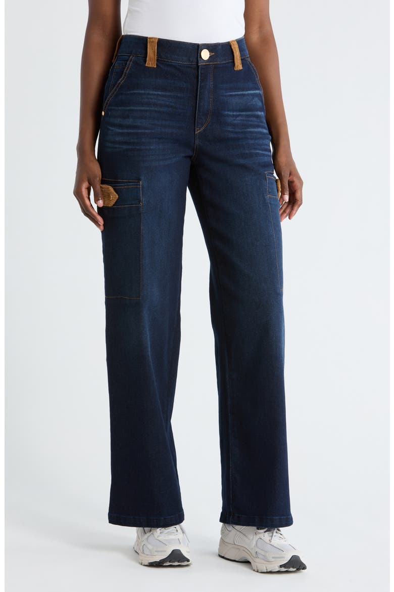 AbSolution High Waist Wide Leg Jeans, Main, color, DARK INDIGO ARTISANAL