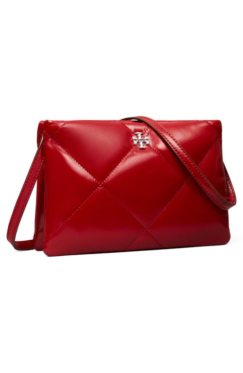 Tory Burch Kira Diamond Quilted Leather Crossbody Bag In Red