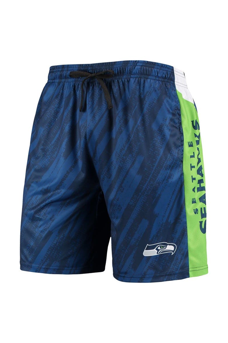 Men's FOCO College Navy Seattle Seahawks Static Mesh Shorts, Alternate, color, Navy