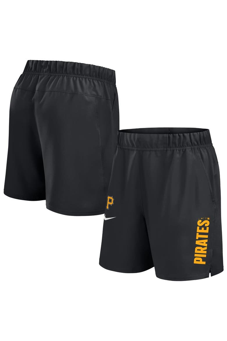 Men's Nike Black Pittsburgh Pirates Woven Victory Performance Shorts, Main, color, Black