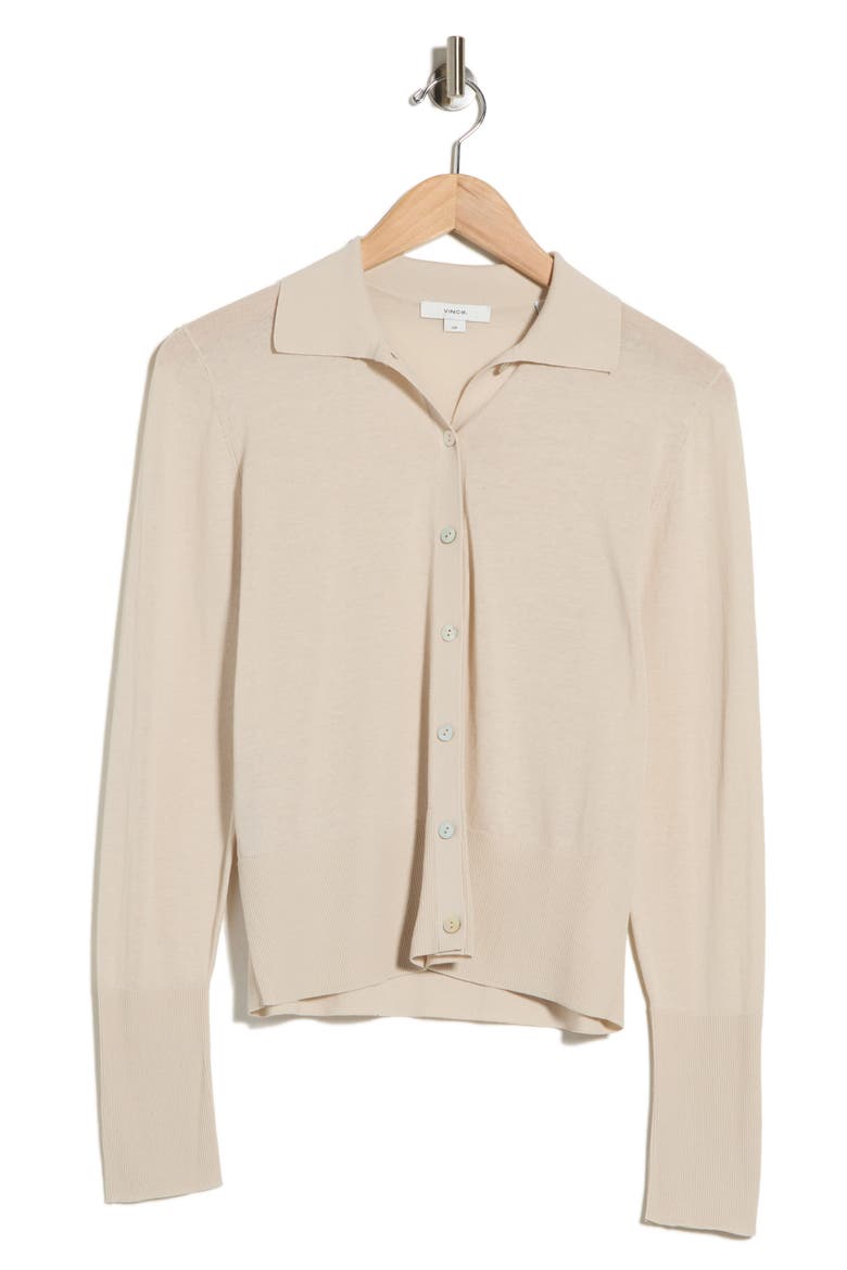 Collared Button-Up Shirt, Alternate, color, LIGHT BISCOTTI