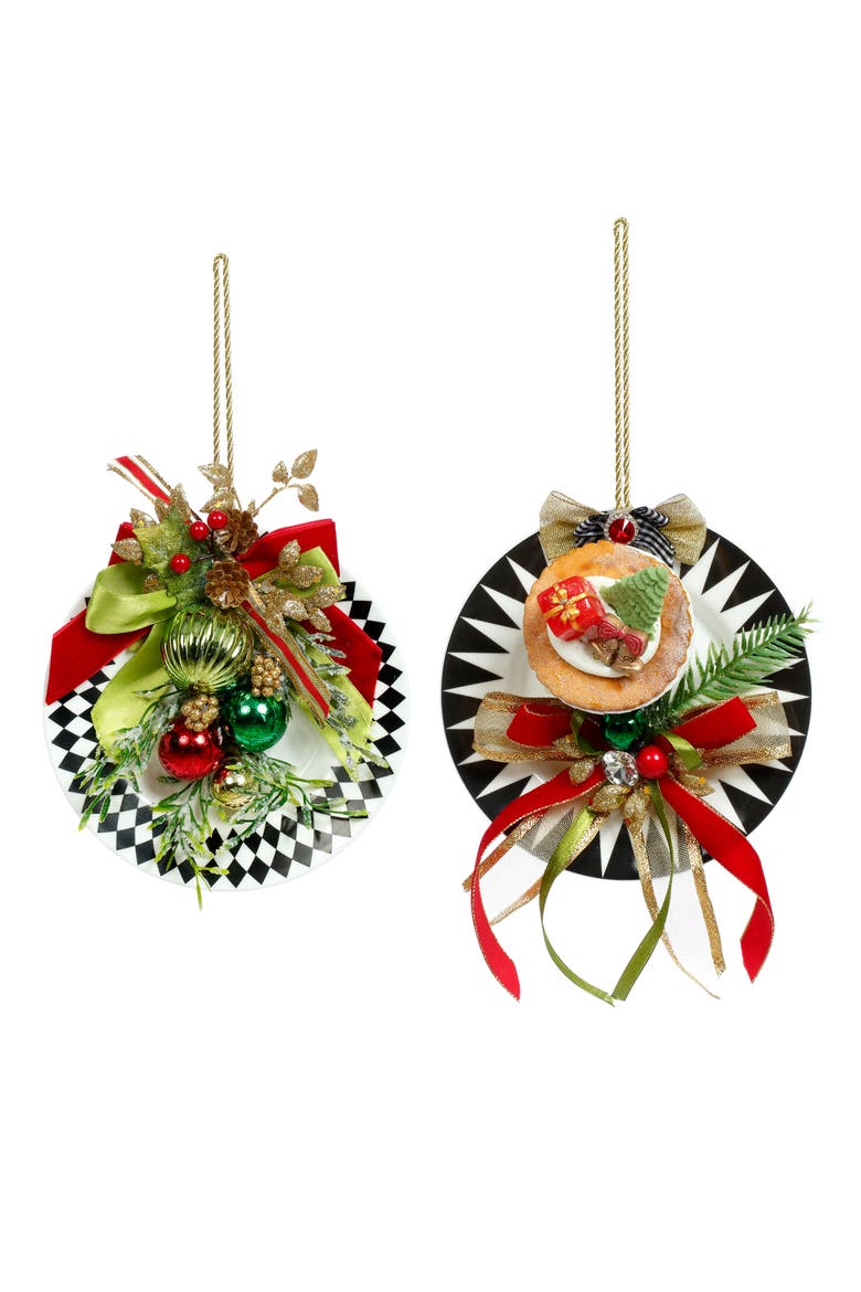 Plate with Cup Ornament, Set of 2, Main, color, Green