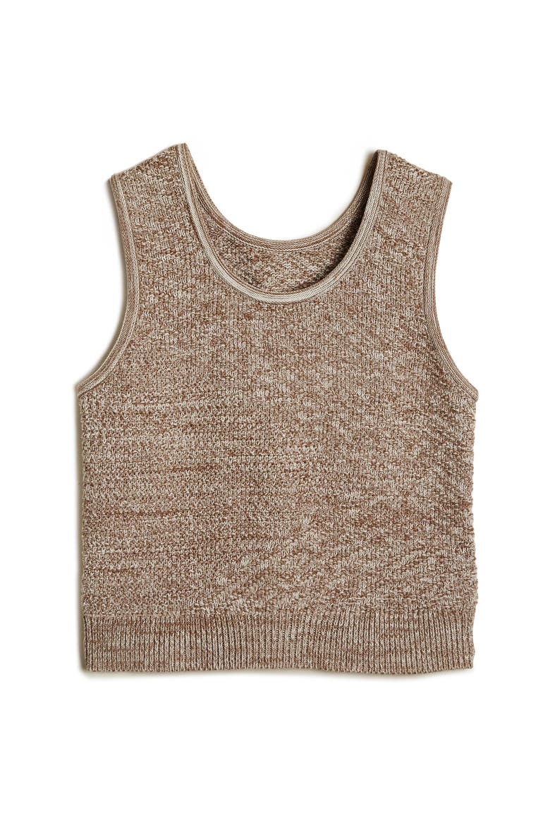Angled Rib Crochet Vest, Alternate, color, Sepia Marl