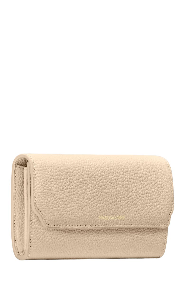 MAISON de SABRÉ Long Leather Flap Wallet, Alternate, color, Saharan Fuchsia