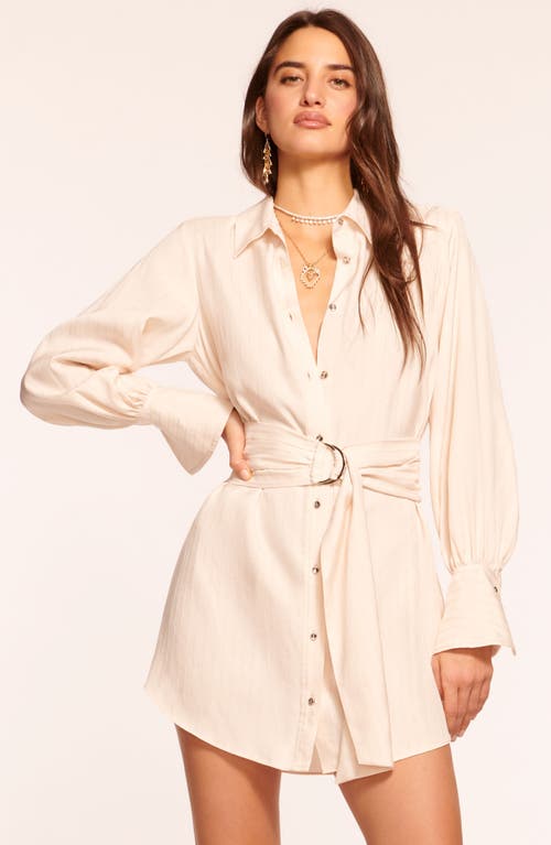 JAMES PERSE RAMY BROOK NELLIE LONG SLEEVE BELTED SHIRTDRESS