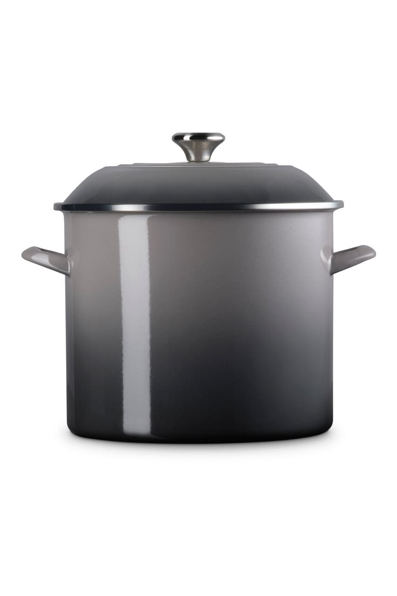 16-Quart Enameled Stainless Steel Stock Pot, Alternate, color, OYSTER