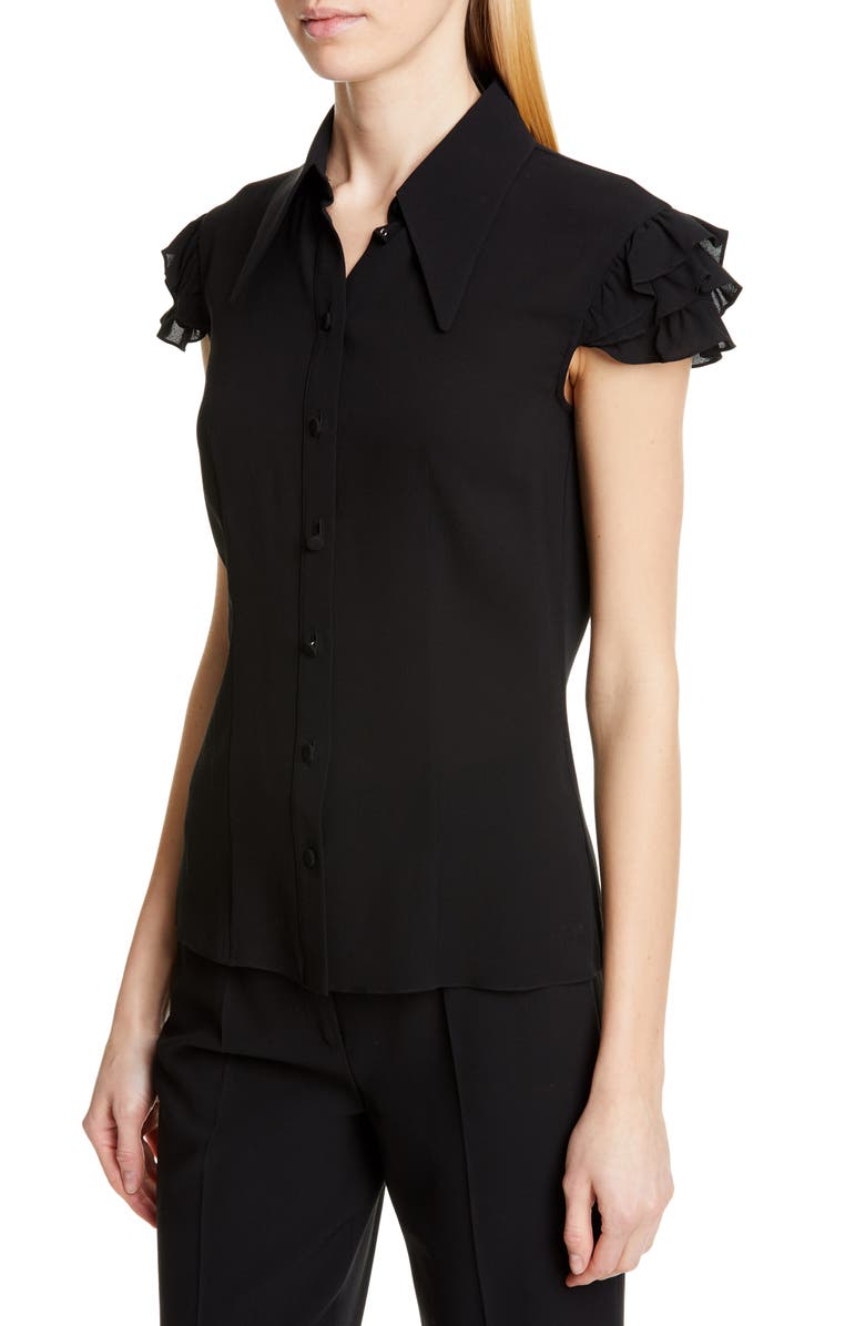 Michael Kors Collection Ruffle Sleeve Blouse, Alternate, color, 