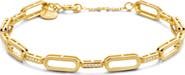 DPT Antwerp Unchain Diamond Bracelet | 15 natural diamonds | 925 Sterling Silver | Bracelet on Chain | 6.1 - 6.5 - 6.9 in | Yellow 18k-Gold Plated