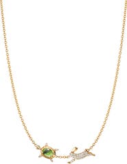 Monica Rich Kosann Slow & Steady Tortoise & Hare Pendant Necklace