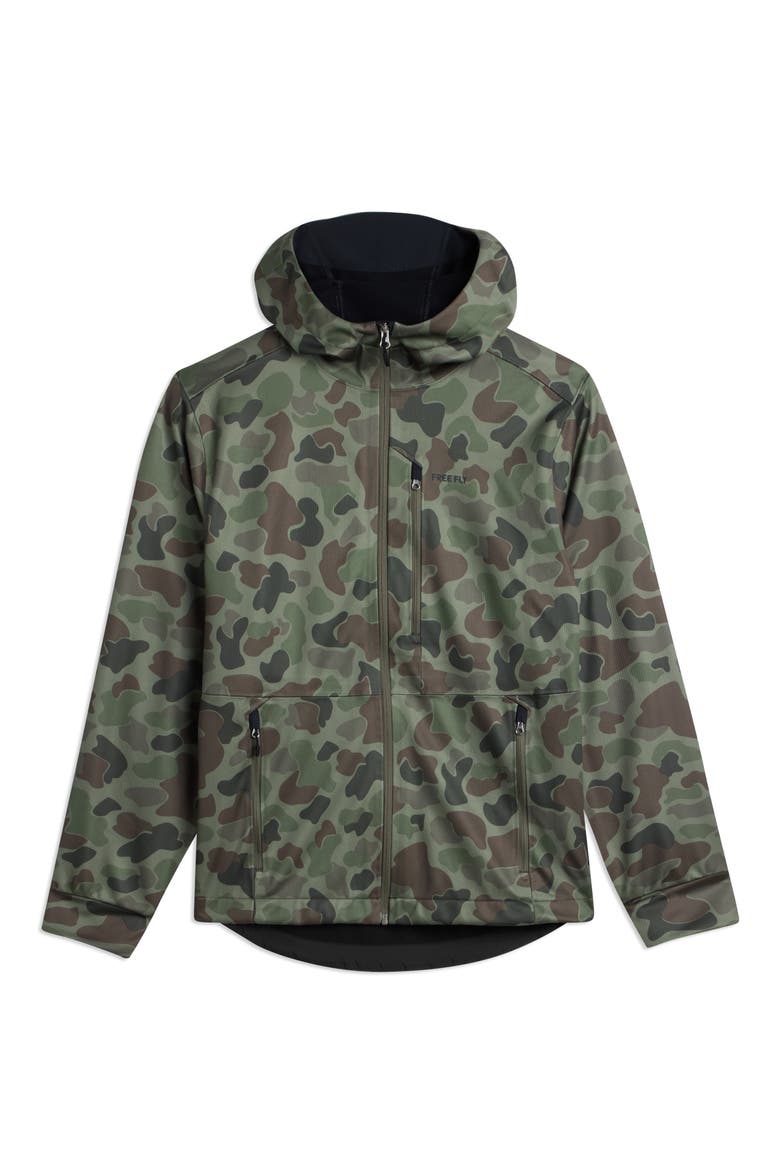 Thermowind Hooded Windbreaker, Alternate, color, VINTAGE CAMO OIL GREEN