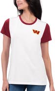 G-III 4HER BY CARL BANKS Women's G-III 4Her by Carl Banks White/Burgundy Washington Commanders Fashion Illustration T-Shirt