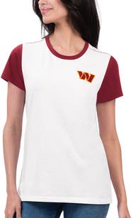 G-III 4HER BY CARL BANKS Women's G-III 4Her by Carl Banks White/Burgundy Washington Commanders Fashion Illustration T-Shirt