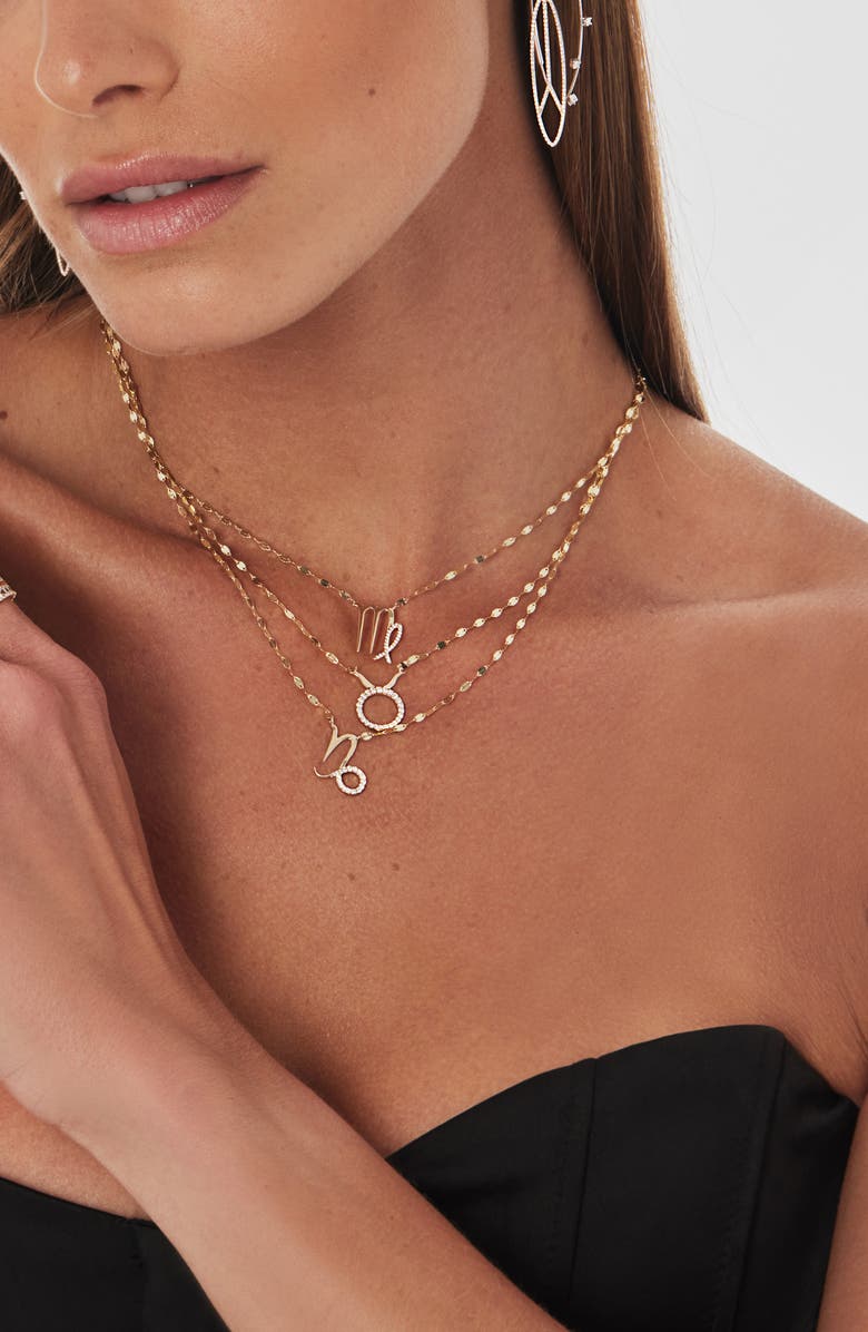 LANA 14K Gold Diamond Zodiac Virgo Pendant Necklace - 0.0625ct., Alternate, color, 