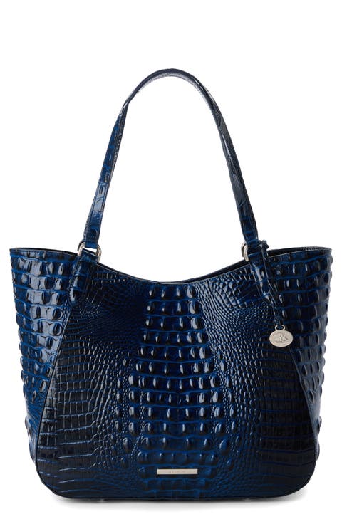 Aliza Croc Embossed Leather Tote