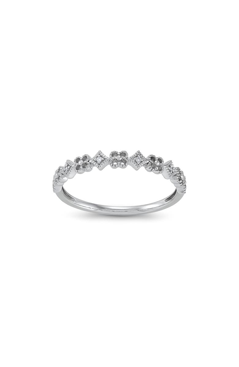 Frankie & Zoe Diamond Clover Band Ring - 0.0198ct., Alternate, color, White Gold