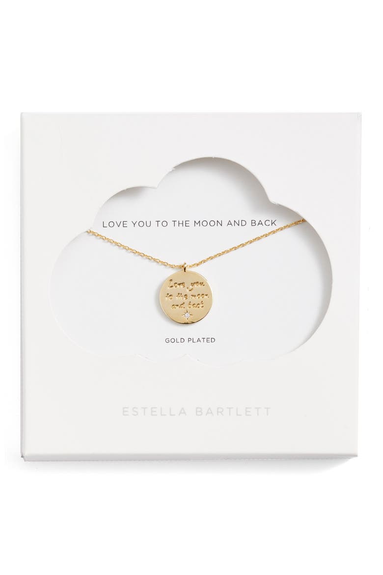 Love You to the Moon and Back Pendant Necklace, Alternate, color, GOLD
