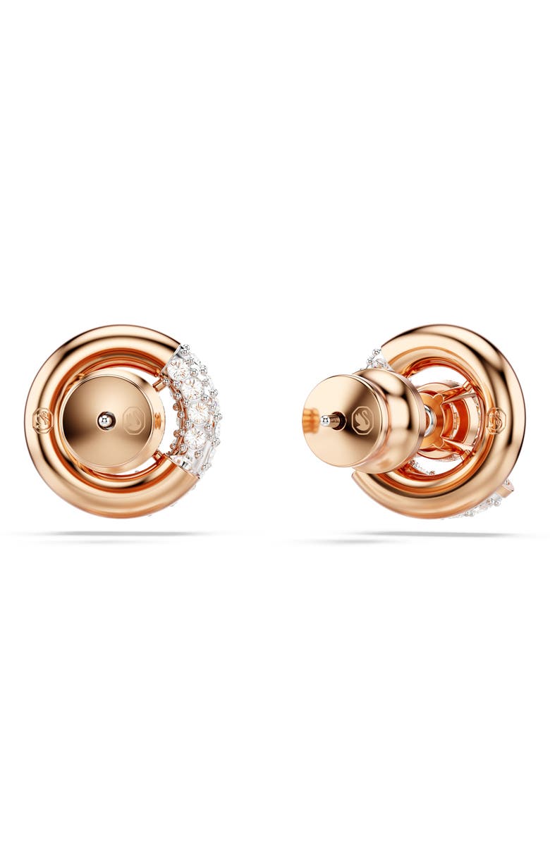 Swarovski Dextera Dancing Crystal Stud Earrings, Alternate, color, Rose Gold