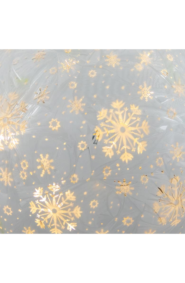 Northlight LED Lighted Snowflakes Glass Globe Christmas Decoration - 6" - White, Alternate, color, White