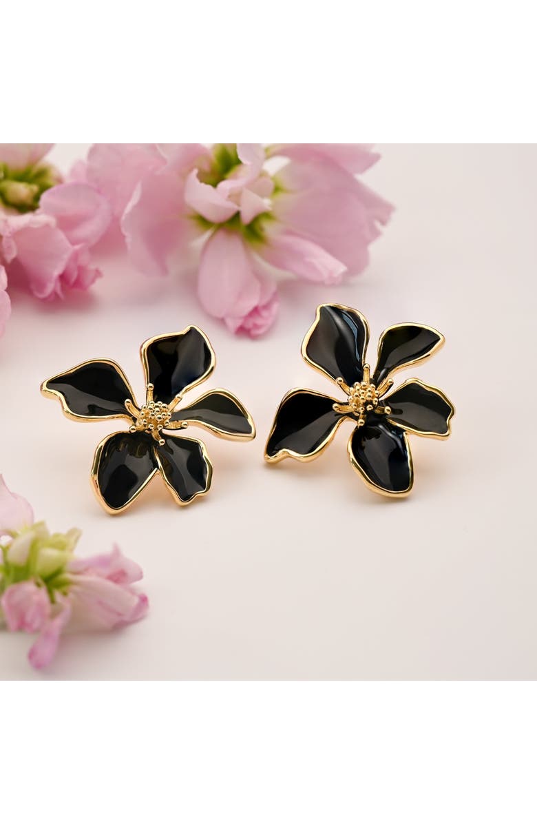 Starfish Project Bloom Earrings in Midnight Black, Alternate, color, Black