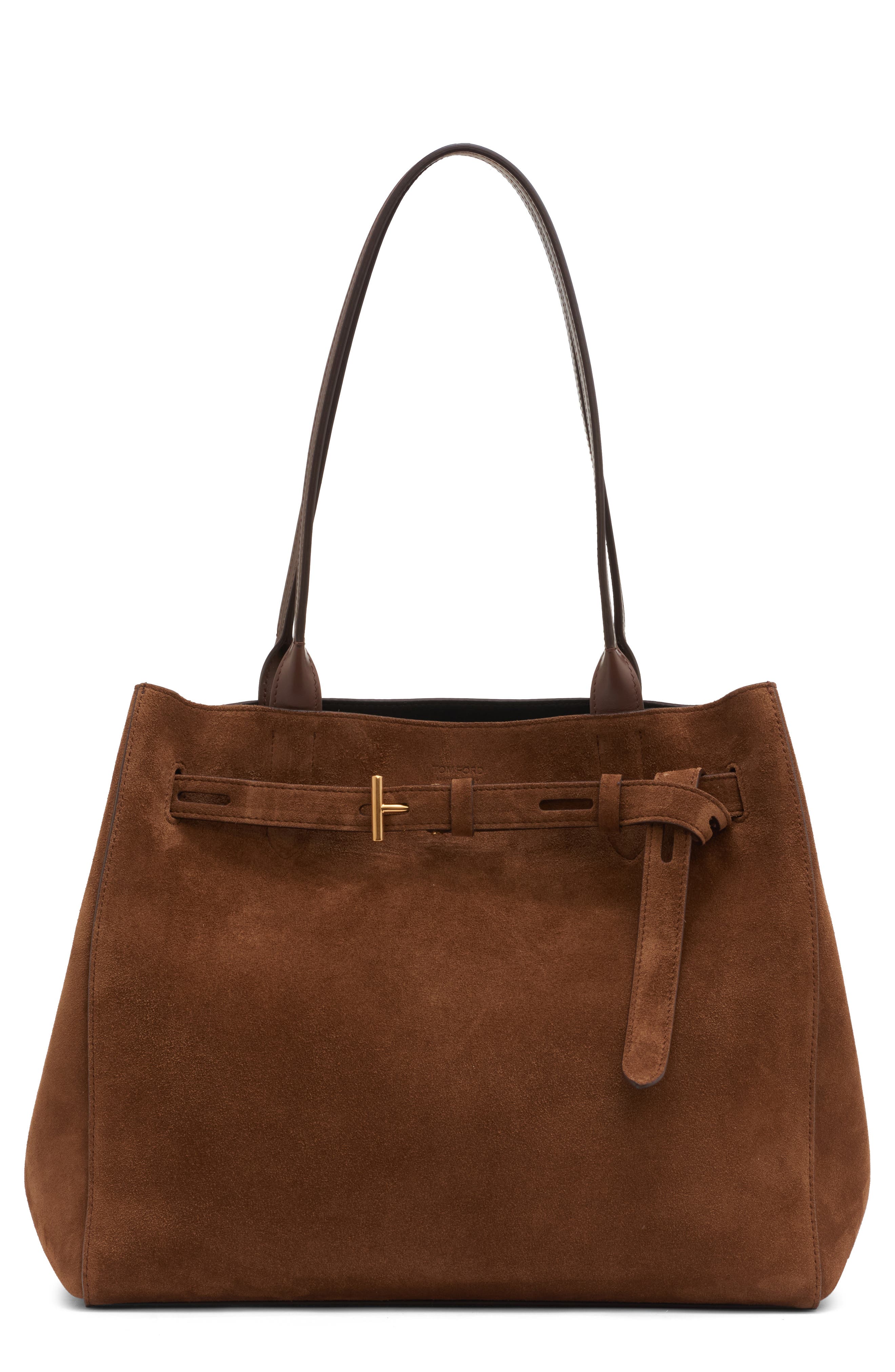 TOM FORD Medium Audrey Suede Tote, Main, color, 