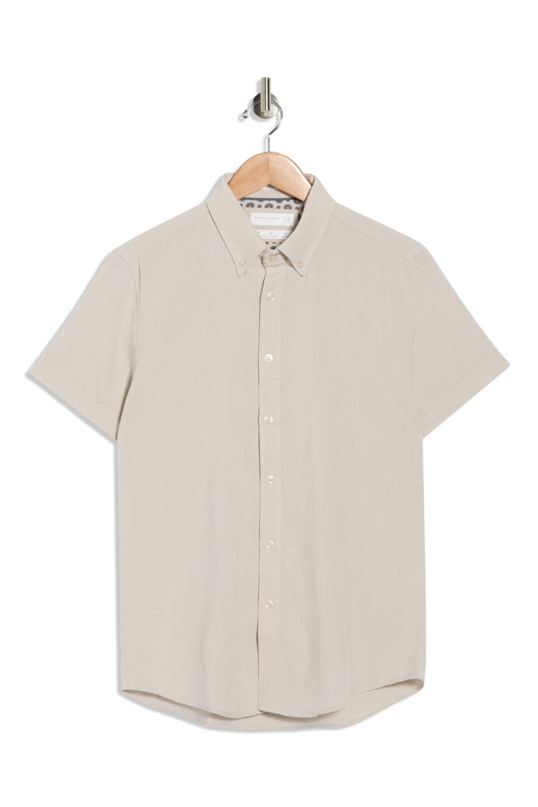 Short Sleeve Button-Down Shirt, Alternate, color, BEIGE