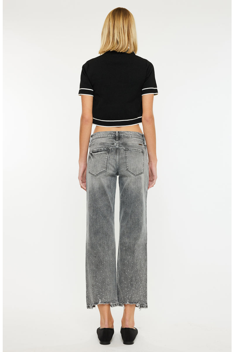 Chai Mid Rise Cropped Straight Jeans, Alternate, color, Grey Wash
