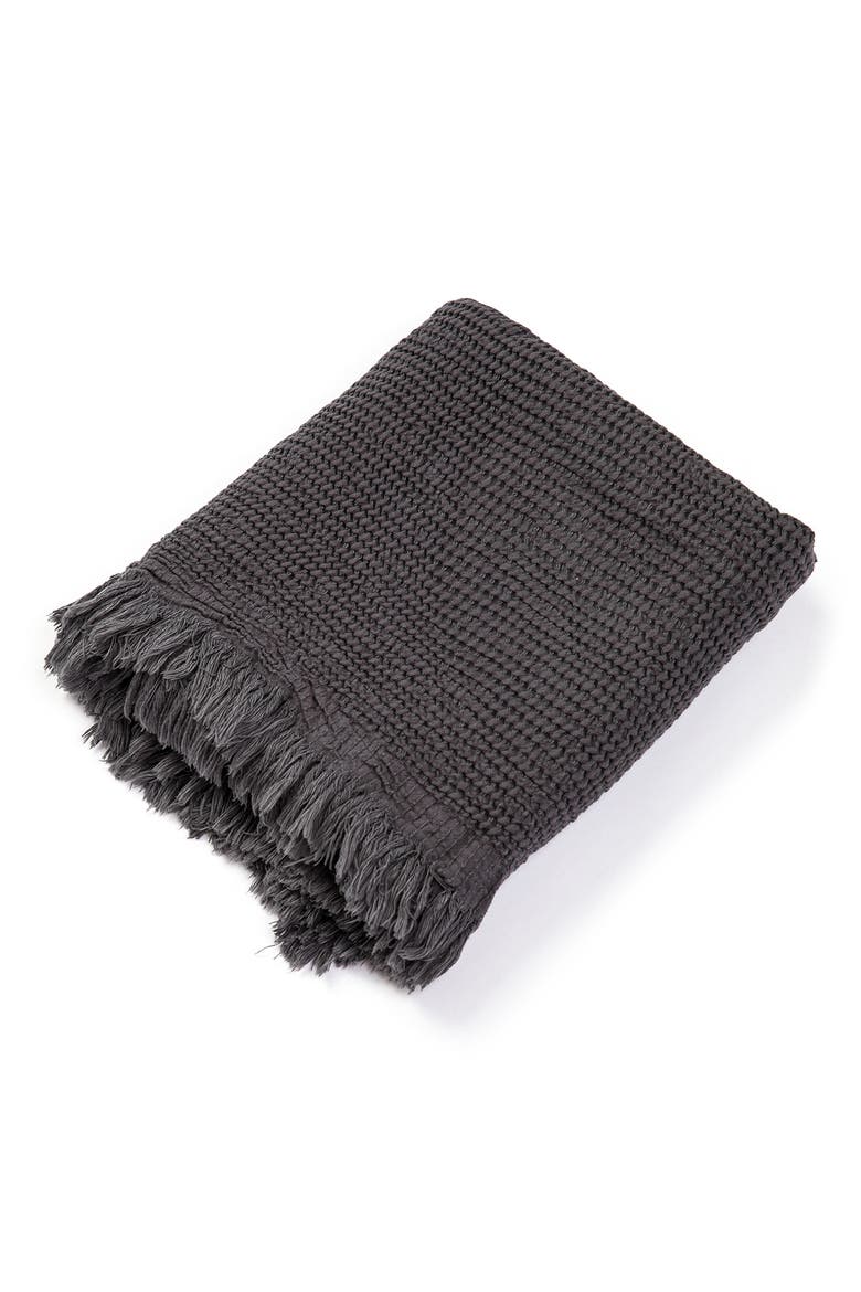 Ella Waffle Towel, Alternate, color, ANTHRACITE