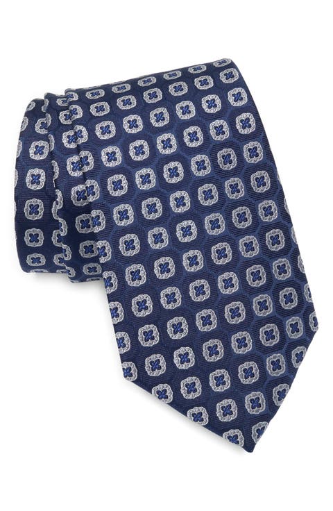 Flower Neat Silk Blend Tie