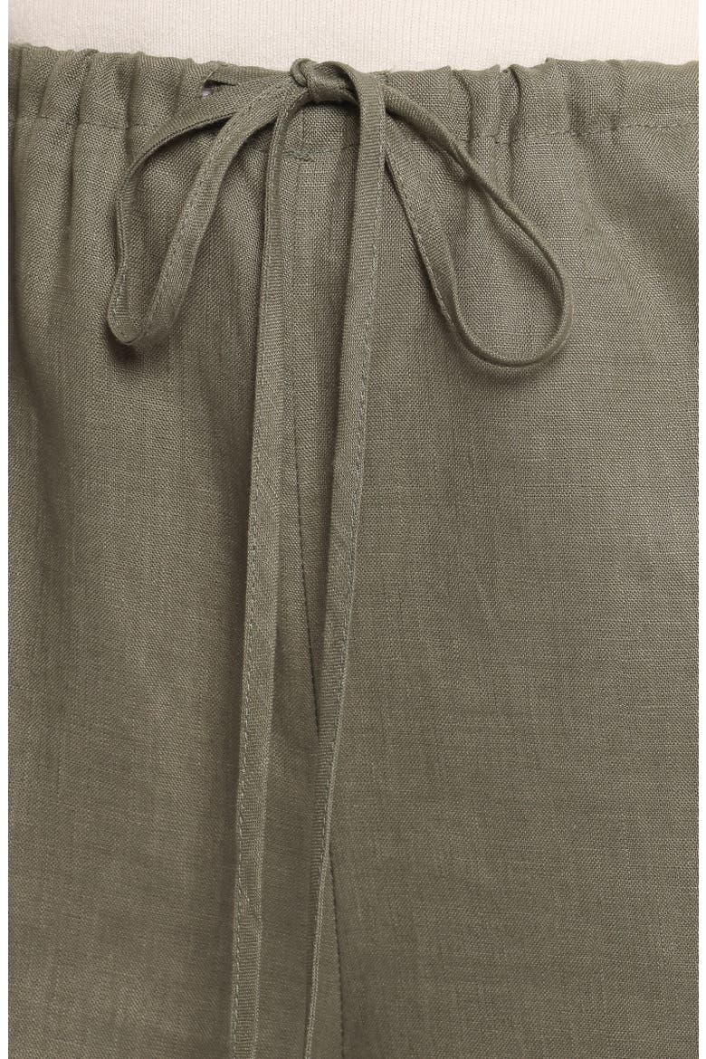 Clairo Linen Drawstring Pants, Alternate, color, OLIVE