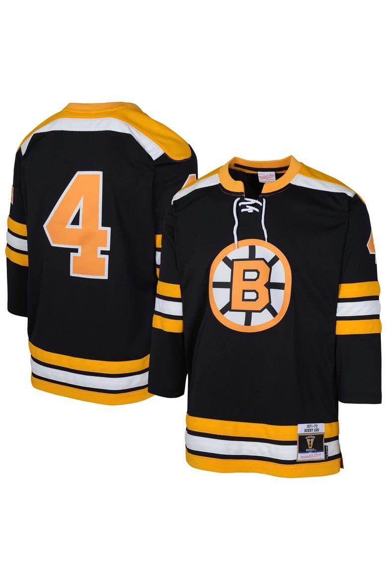 Youth Mitchell & Ness Bobby Orr Black Boston Bruins   Blue Line Player Jersey, Main, color, Black