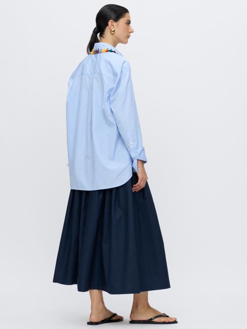 Callas Milano Lyn Tassel Collar Shirt Mc In Blue