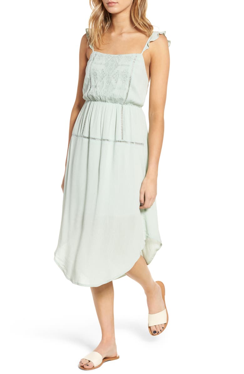 All in Favor Embroidered Midi Dress, Alternate, color, 