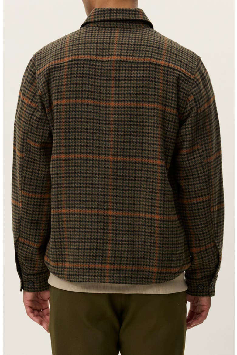 Kody Houndstooth Wool Blend Overshirt, Alternate, color, TEAK